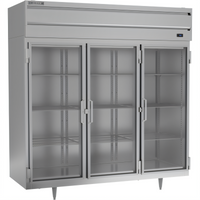 Beverage-Air P-Series Three-Section Glass Door Reach-In Refrigerator, Top-Mounted Self-Contained, 68.34 Cu. Ft.