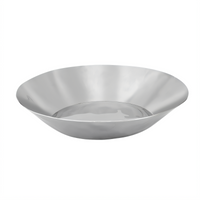 Winco Round Hammered 18/8 Stainless Steel Serving/Display Tray, 8-7/8 Inch Diameter