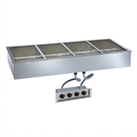 Halo Heat 400-HWILF/D6 Waterless Drop-In Hot Food Well, 4-Pan, Large Flange, 6-3/8