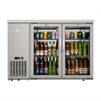 KoolMore 47-Inch Stainless Steel Two-Section Back Bar Cooler with 2 Glass Swing Doors