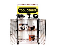 Eagle Group Secure Mobile Display Merchandiser with Chrome-Plated Wire Shelves and Mylar Inlay, 36 x 14 x 40 Inches