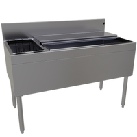 Glastender 48-Inch Stainless Steel Underbar Ice Bin/Cocktail Unit with Left Bottle Well and 10-Circuit Cold Plate