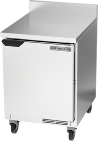 Beverage-Air WTR24AHC-FIP 24-Inch One-Section Worktop Refrigerator with Solid Door and Foamed-In-Place Backsplash