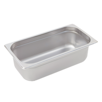 Crestware Saf-T-Stak 1/3 Size 6-Inch Deep Solid Steam Table / Hotel Pan, 18/8 Stainless Steel