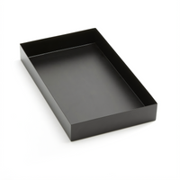 Twilight 15 x 9 x 2 Inch Rectangular Black Metal Market Tray