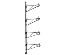Prepackaged Adjustable Post Wire Wall Mount End Unit for 21-Inch Deep Shelves, 63-Inch Posts, Stainless Steel