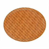 Cambro Camtray Oval Fiberglass Serving Tray, 19-1/4 x 24 Inches, Light Basketweave