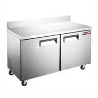 U-STAR 47-Inch 2-Door Worktop Refrigerator with Stainless Steel Top, 11.2 Cu. Ft.