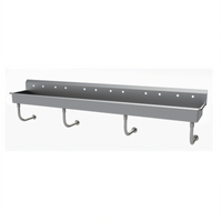 Advance Tabco 120-Inch Wall-Mounted Multiwash Hand Sink with 6 Faucet Hole Sets