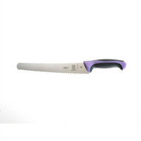 Mercer Culinary Millennia Colors 10-Inch Purple Stamped Wide Wavy Edge Bread Knife