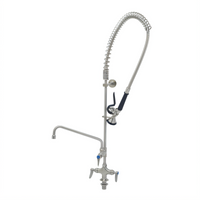 EverSteel Stainless Steel Single-Hole Deck Mount Pre-Rinse Unit with Mixing Faucet and 12 Inch Swing Nozzle