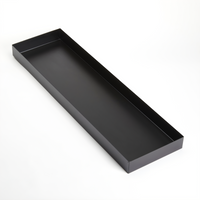 American Metalcraft Twilight Long Rectangular Metal Market Tray, 29-3/4 x 6-1/8 x 2 Inches, Black