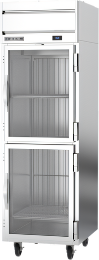 Beverage-Air Horizon Series One-Section Reach-In Refrigerator with Two Half Glass Doors, Top-Mounted Self-Contained R290, 22.28 Cu. Ft.