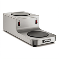 Waring Café Deco Double Burner Step-Up Coffee Pot Warmer, Self-Regulating, Stainless Steel, 120V