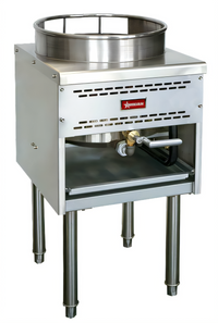 Omcan 16-Inch Natural Gas Single-Bowl Wok Range, 125,000 BTU