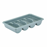 Cambro Cambox® 4-Compartment Light Gray Hi-Gloss Plastic Cutlery Box