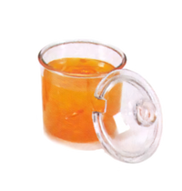 Dripcut 8 oz Clear Polycarbonate Condiment Jar with Lid