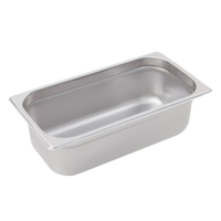 Crestware Saf-T-Stak 1/3 Size Solid Stainless Steel Hotel Pan, 2-1/2 Inch Deep