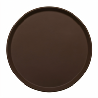 Cambro Treadlite 16-Inch Round Non-Skid Fiberglass Serving Tray - Tavern Tan
