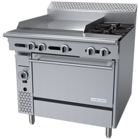 Garland Cuisine Series 36-Inch Heavy Duty Gas Combination Top Range with 2 Open Burners, 24-Inch Thermostatic Griddle and Convection Oven