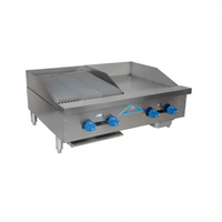 Comstock-Castle Countertop Gas Char-Broiler/Griddle Combination with 18 x 24 Broiler Area and 18 x 24 x 1 Inch Griddle Plate