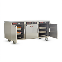 FWE Handy Line Mobile 3-Compartment Heated Holding Cabinet, Undercounter Height, 3 Solid Doors