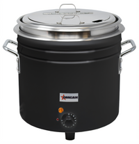 Omcan 11 Qt Countertop Electric Retro Soup Warmer/Rethermalizer - Black