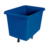 Rubbermaid Commercial Products Mobile Open-Top Cube Truck, 16 Cu. Ft., 500 lb. Capacity, Dark Blue