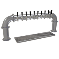 Glastender PP-10-SS Pipe Pass-Thru Air-Cooled Countertop Draft Dispensing Tower with 10 Faucets