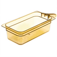 StorPlus™ High Heat 1/3 Size Amber Polyethersulfone Food Pan, 4