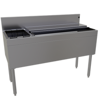 Glastender 48-Inch Stainless Steel Underbar Combo Ice Bin/Cocktail Unit with Left Bottle Well and 10-Circuit Cold Plate