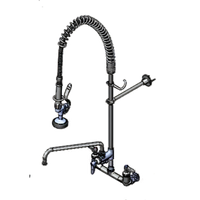 T&S Brass EasyInstall 8-Inch Wall Mount Pre-Rinse Unit with 36-Inch Hose, 14-Inch Swing Nozzle and Spray Valve