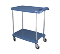 Metro myCart Series 2-Shelf Polymer Utility Cart with Microban, Blue, 18-5/16 x 31-1/2 x 35-1/2 Inches