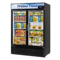 Turbo Air 2-Section Glass Door Freezer Merchandiser, 39.88 Cu. Ft., Bottom-Mount Self-Contained, 115V