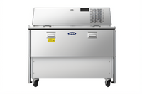 Atosa Double-Sided Refrigerated Milk Cooler Cart, 12-Crate Capacity, Stainless Steel, 115V