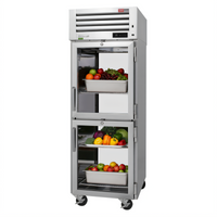 Turbo Air PRO Series One-Section Pass-Thru Reach-In Refrigerator with Glass Front and Solid Rear Half Doors