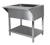 Klinger's Trading CP5 Stationary Ice-Cooled 5-Pan Cold Pan Table with Stainless Steel Top, 78 Inch Wide