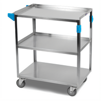 Carlisle 3-Shelf Stainless Steel Utility Cart, 27 x 18 x 32-1/2 Inches, 300 lb Capacity