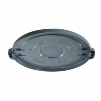32 Gallon Gray Polypropylene Flat Trash Can Lid