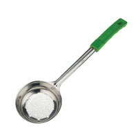 Winco Prime 6 oz Perforated One-Piece Stainless Steel Food Portioner, Green
