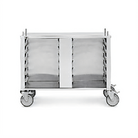 Convotherm Closed Three-Sided Stainless Steel Oven Stand with Casters and 14 Shelf Rail Pairs for C4 6.10 & 10.10 Combi Ovens