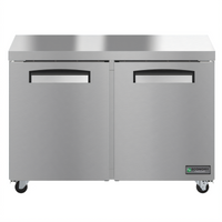 Hoshizaki Economy Series Two-Section Undercounter Freezer, 12.09 Cu. Ft., Rear-Mounted Self-Contained, Stainless Steel
