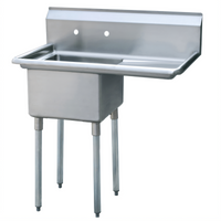 Mixrite 1-Compartment Commercial Sink with Right-Hand Drainboard, 39