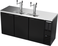 Beverage-Air 72-Inch 3-Door Direct Draw Beer Dispenser with Dual Faucet Towers, Black Exterior