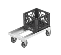 Channel Aluminum Double-Wide Glass Rack / Milk Crate Dolly for (2) 13 x 19-Inch Crates