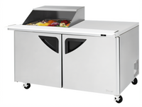 Turbo Air Super Deluxe 60-1/4-Inch 2-Section Mega Top Sandwich/Salad Prep Table with Slide-Back Lid, Left Workstation