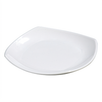 Carlisle 9-1/2-Inch Square Melamine Dinner Plate with Rolled Edge, White