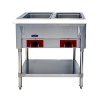 CookRite Electric Steam Table with 2 Open Pan Wells, 30 Inch, Dry or Wet Heat