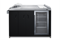 Summit Appliance 58-Inch Portable Outdoor Kitchenette with ADA-Compliant Glass Door Refrigerator, Sink, and Stainless Steel Countertop