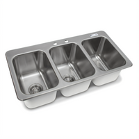 John Boos Pro-Bowl 3-Compartment Drop-In Stainless Steel Sink with 10-Inch Deep Bowls